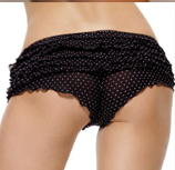 Black Ruffled Panties with Polka Dots