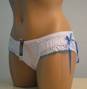 Women's underwear with blue spots.