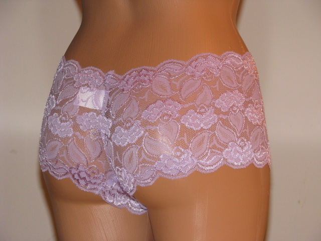 Back view of lavender lace panties.