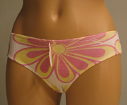 Pink and yellow flowers on panties.
